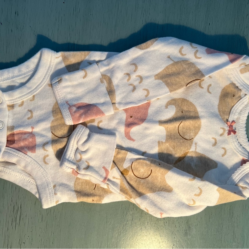 Carter's White and Pink Baby Onesie with Bow